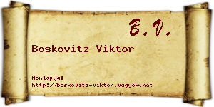 Boskovitz Viktor névjegykártya